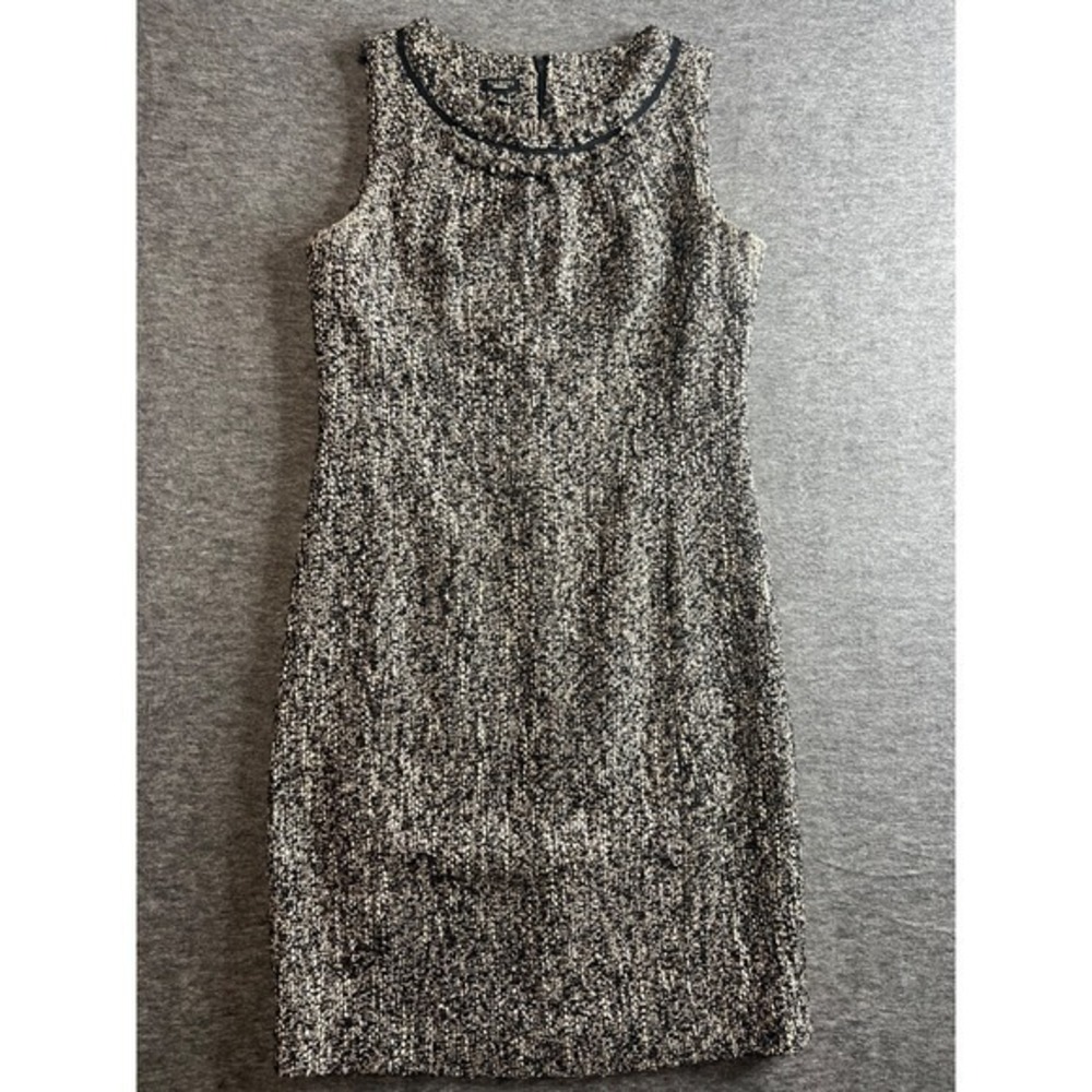 Talbots Tweed Sheath Sleeveless Dress Wool Blend Grey Size 10